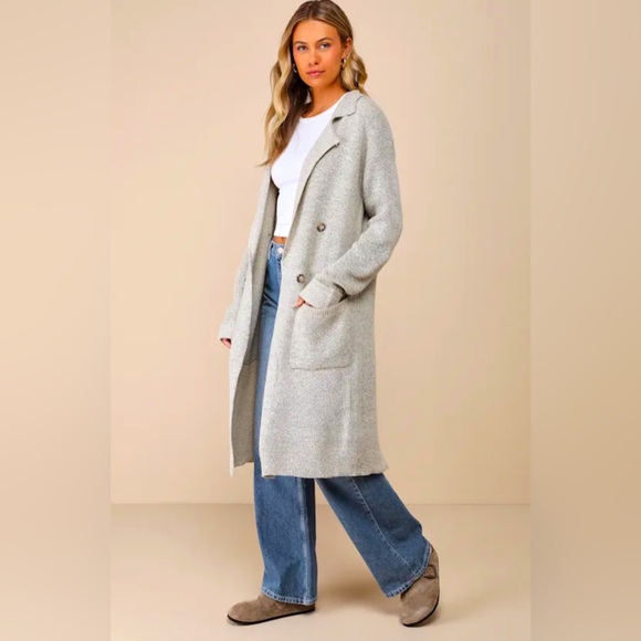Cuddle Club Beige Long Sleeve Sweater Coat, sz M - Picture 1 of 7